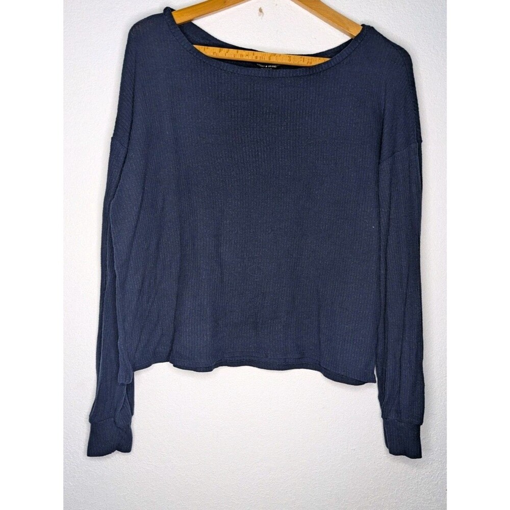 Lucky Brand womens Medium Blue shirt top blouse Sweater Knit (000)